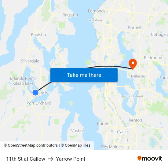 11th St at Callow to Yarrow Point map
