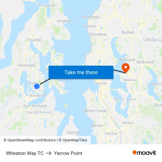 Wheaton Way TC to Yarrow Point map