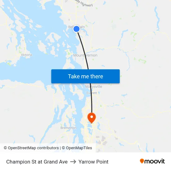Champion St at Grand Ave to Yarrow Point map