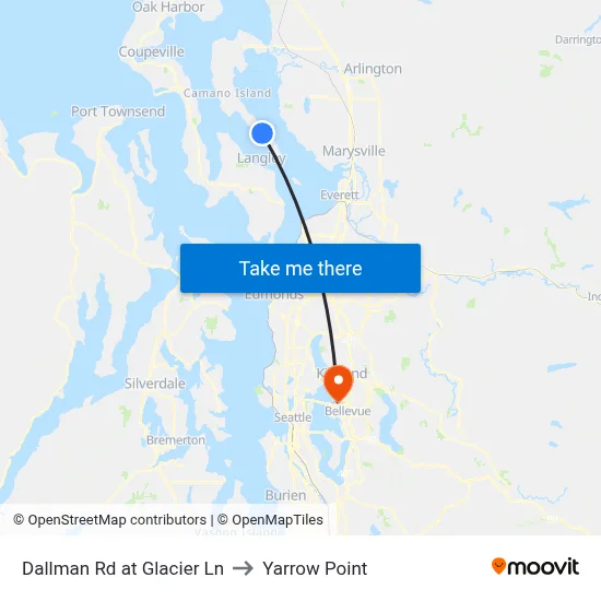 Dallman Rd at Glacier Ln to Yarrow Point map