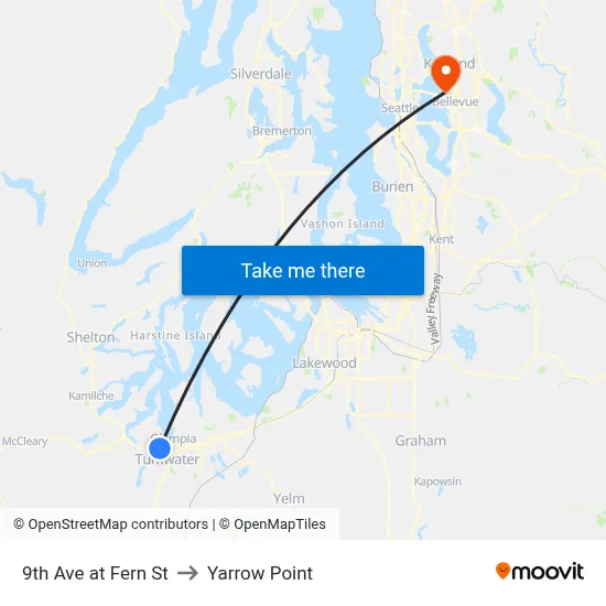 9th Ave at Fern St to Yarrow Point map