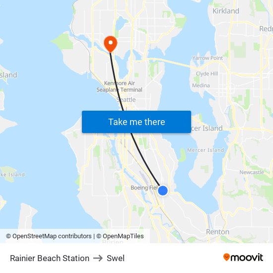 Rainier Beach Station to Swel map