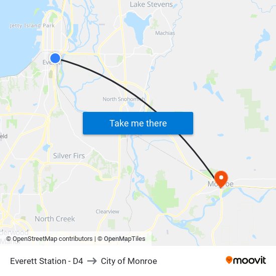 Everett Station - D4 to City of Monroe map