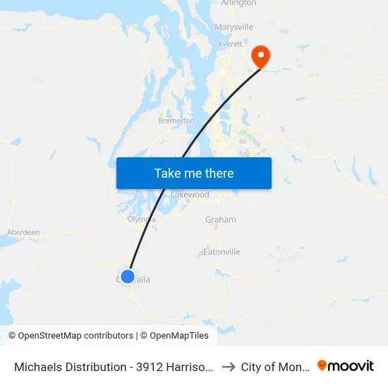 Michaels Distribution - 3912 Harrison Ave. to City of Monroe map