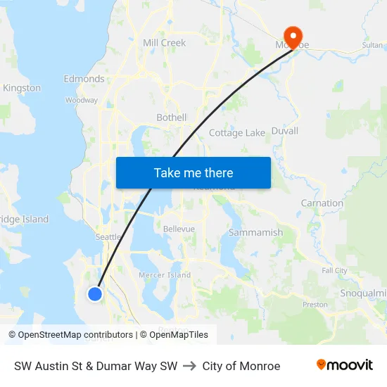 SW Austin St & Dumar Way SW to City of Monroe map