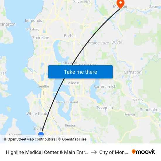 Highline Medical Center & Main Entrance to City of Monroe map