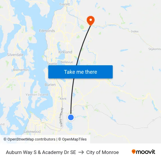 Auburn Way S & Academy Dr SE to City of Monroe map