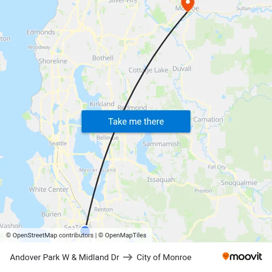Andover Park W & Midland Dr to City of Monroe map