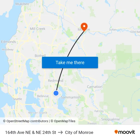 164th Ave NE & NE 24th St to City of Monroe map