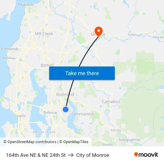 164th Ave NE & NE 24th St to City of Monroe map