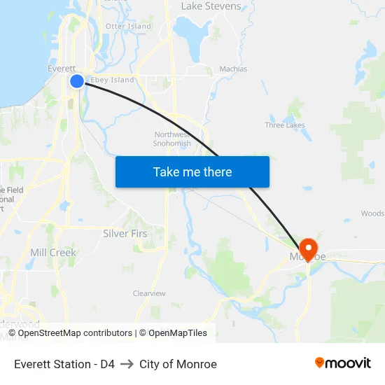 Everett Station - D4 to City of Monroe map
