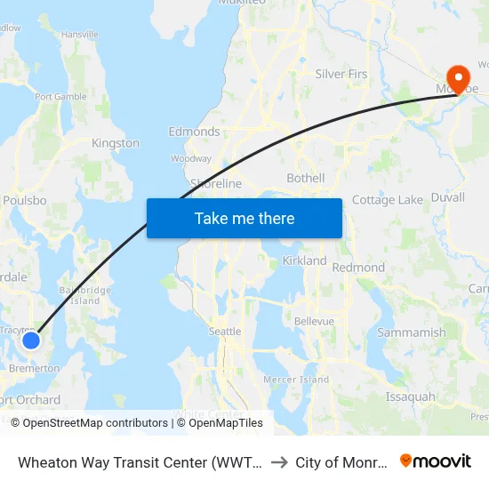Wheaton Way TC to City of Monroe map