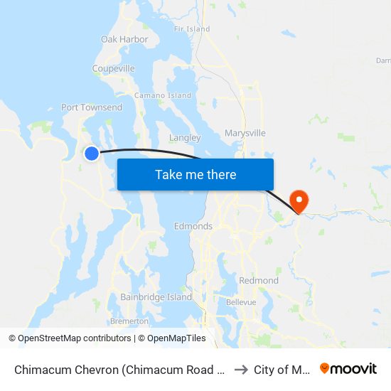 Chimacum Chevron (Chimacum Road at Highway 19) to City of Monroe map