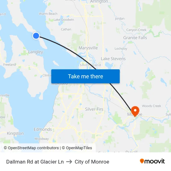 Dallman Rd at Glacier Ln to City of Monroe map