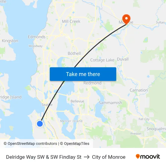 Delridge Way SW & SW Findlay St to City of Monroe map