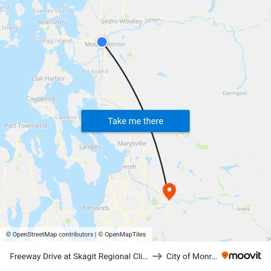 Freeway Drive at Skagit Regional Clinics to City of Monroe map