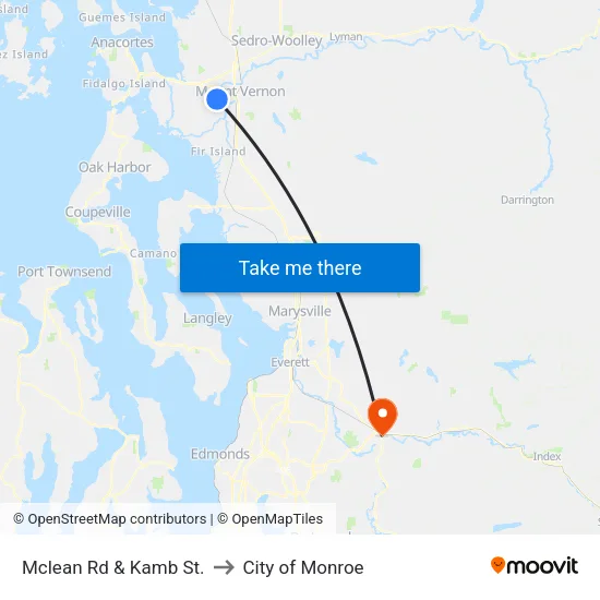 Mclean Rd & Kamb St. to City of Monroe map