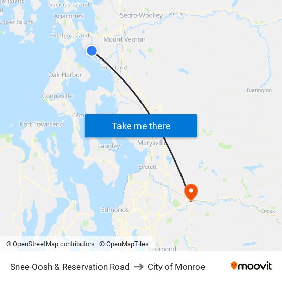 Snee-Oosh & Reservation Road to City of Monroe map