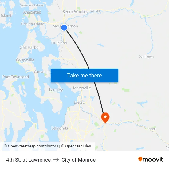 4th St. at Lawrence to City of Monroe map