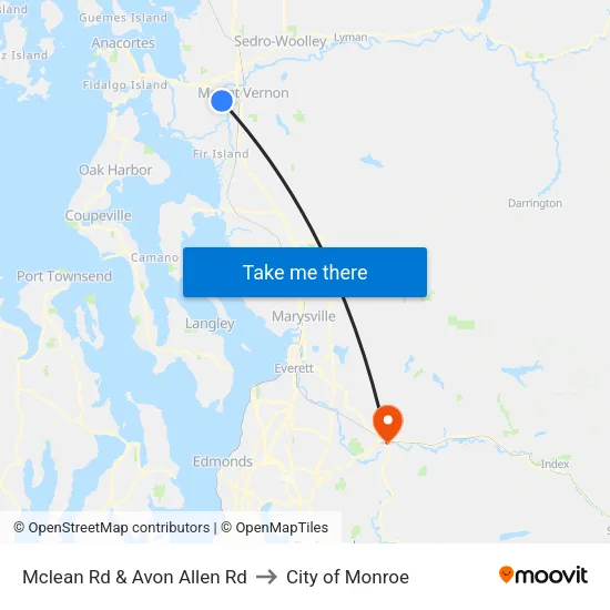 Mclean Rd & Avon Allen  Rd to City of Monroe map