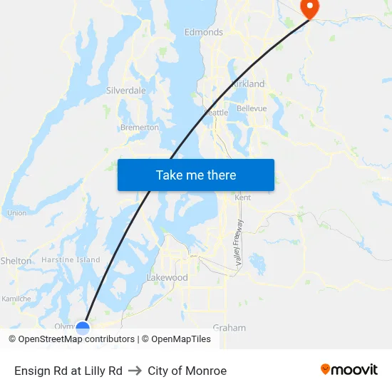 Ensign Rd at Lilly Rd to City of Monroe map