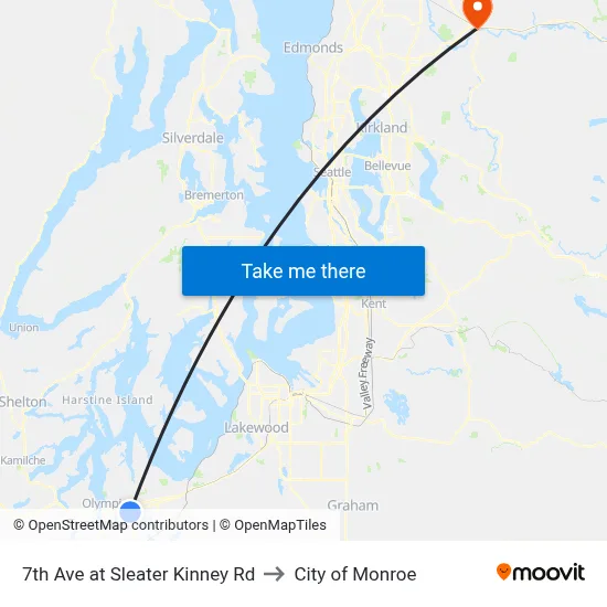 7th Ave at Sleater Kinney Rd to City of Monroe map
