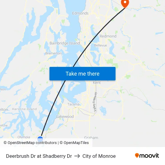 Deerbrush Dr at Shadberry Dr to City of Monroe map
