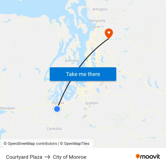 Courtyard Plaza to City of Monroe map