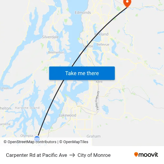 Carpenter Rd at Pacific Ave to City of Monroe map
