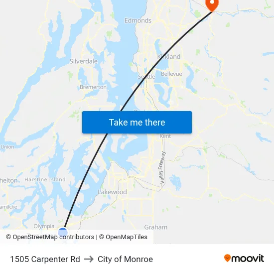 1505 Carpenter Rd to City of Monroe map