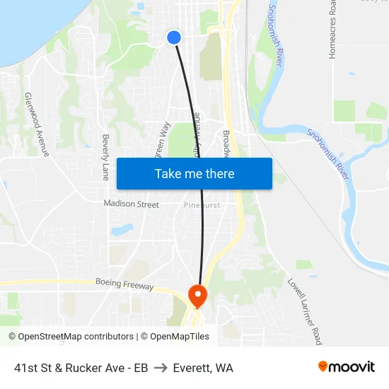 41st St & Rucker Ave - EB to Everett, WA map