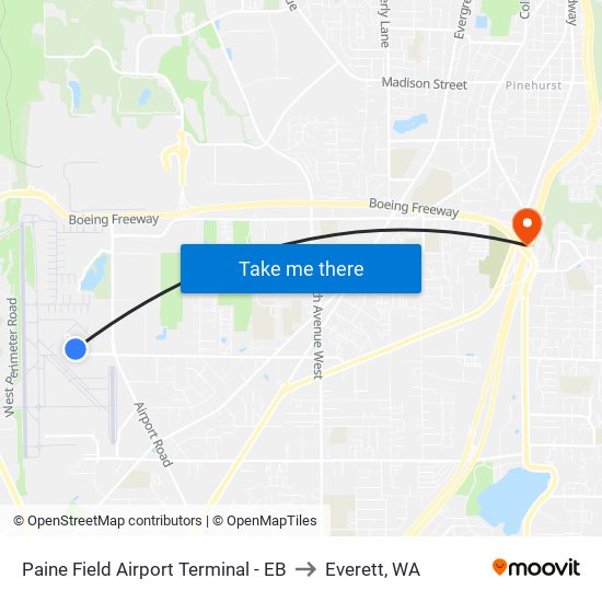 Paine Field Airport Terminal - EB to Everett, WA map