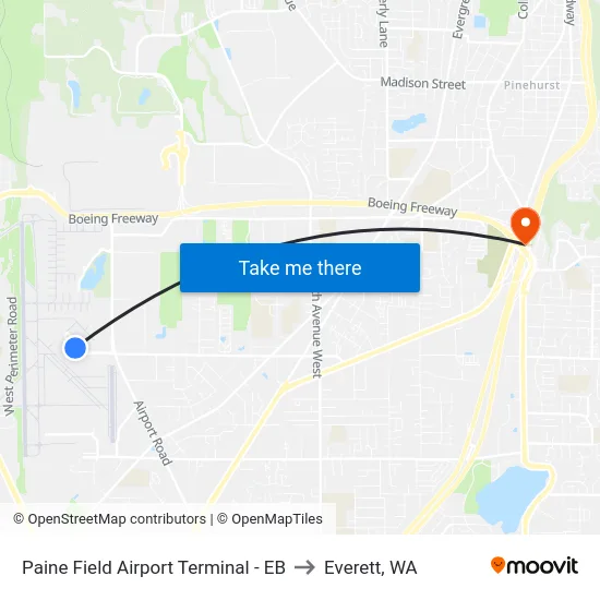 Paine Field Airport Terminal - EB to Everett, WA map