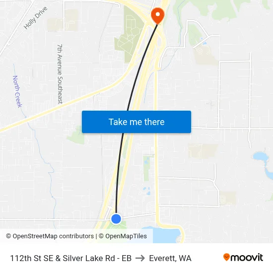 112th St SE & Silver Lake Rd - EB to Everett, WA map