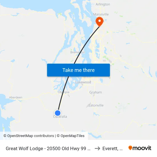 Great Wolf Lodge - 20500 Old Hwy 99 Sw. to Everett, WA map