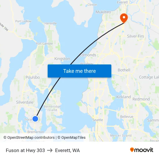 Fuson at Hwy 303 to Everett, WA map