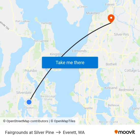 Fairgrounds at Silver Pine to Everett, WA map