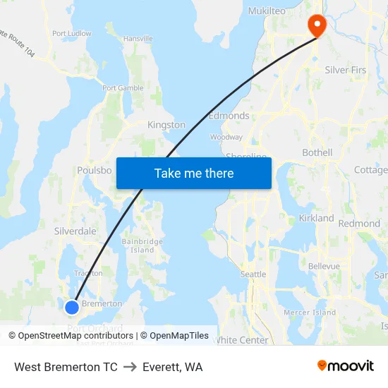 West Bremerton TC to Everett, WA map