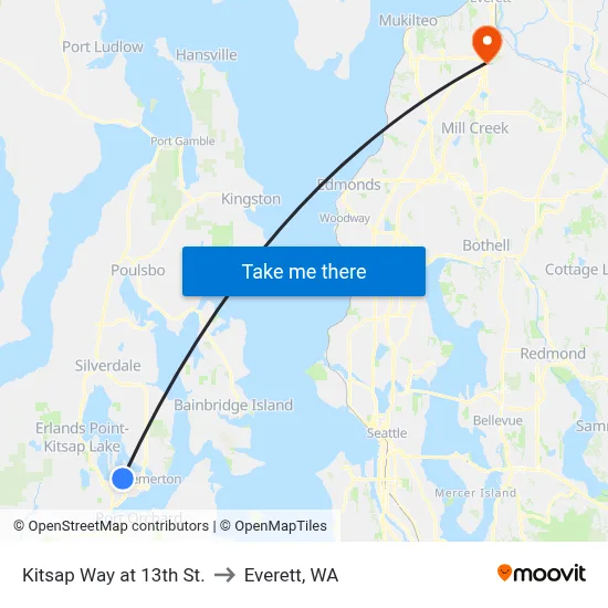 Kitsap Way at 13th St. to Everett, WA map