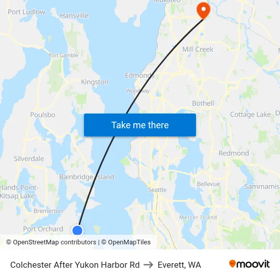 Colchester After Yukon Harbor Rd to Everett, WA map