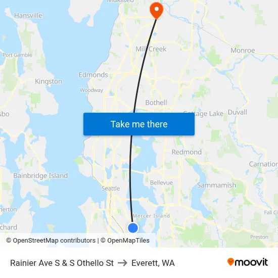 Rainier Ave S & S Othello St to Everett, WA map