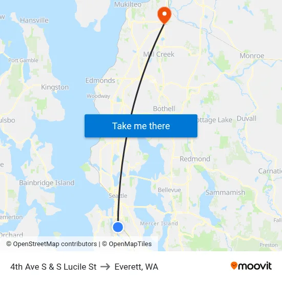 4th Ave S & S Lucile St to Everett, WA map