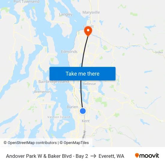 Andover Park W & Baker Blvd - Bay 2 to Everett, WA map