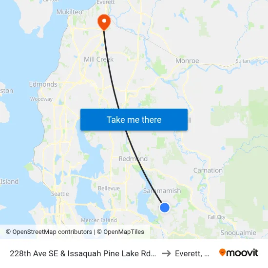 228th Ave SE & Issaquah Pine Lake Rd SE to Everett, WA map