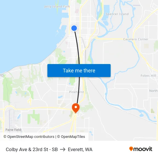 Colby Ave & 23rd St - SB to Everett, WA map