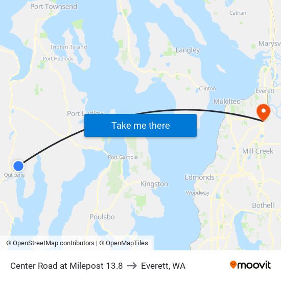 Center Road at Milepost 13.8 to Everett, WA map