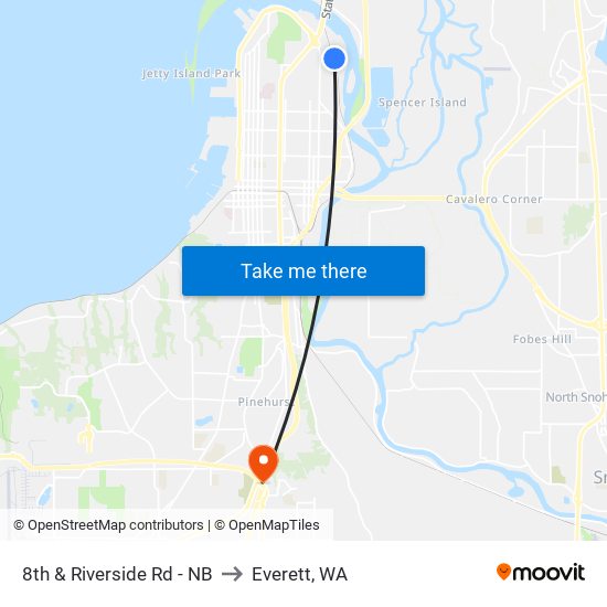 8th & Riverside Rd - NB to Everett, WA map