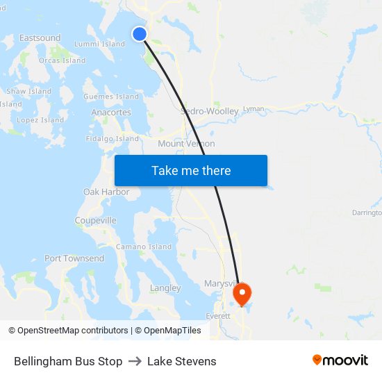 Bellingham Bus Stop to Lake Stevens map