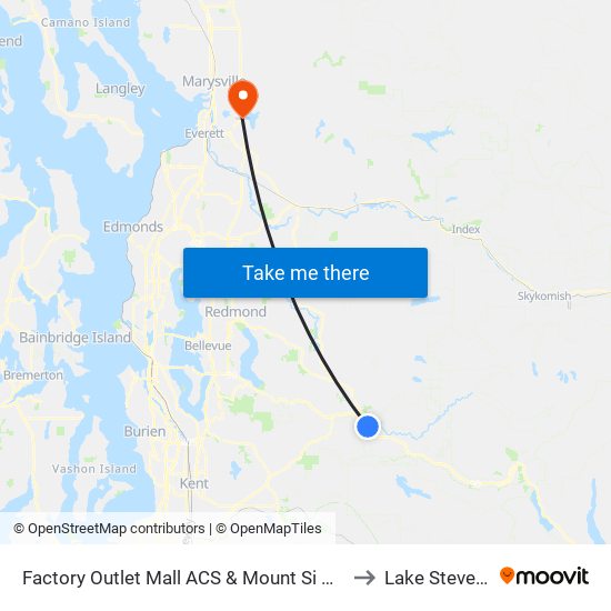Factory Outlet Mall ACS & Mount Si Blvd to Lake Stevens map