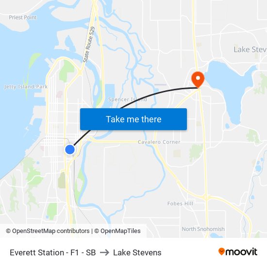 Everett Station - F1 - SB to Lake Stevens map